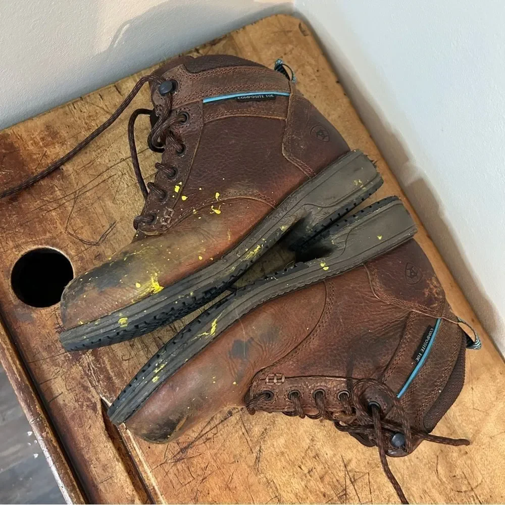 Ariat Composite Toe Work Boots Men's 6.5 fair preworn condition see INFO